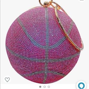 QZ UNIQUE Basketball Shaped PU Leather Cross Body Bag W/Removable Gold C…